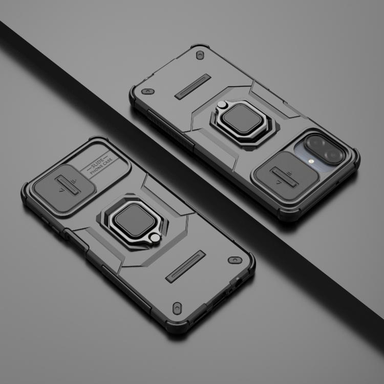 Custodia antiurto scorrevole Camshield TPU + PC con supporto per Galaxy A07 4G