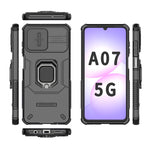 Custodia antiurto scorrevole Camshield TPU + PC con supporto per Galaxy A07 4G