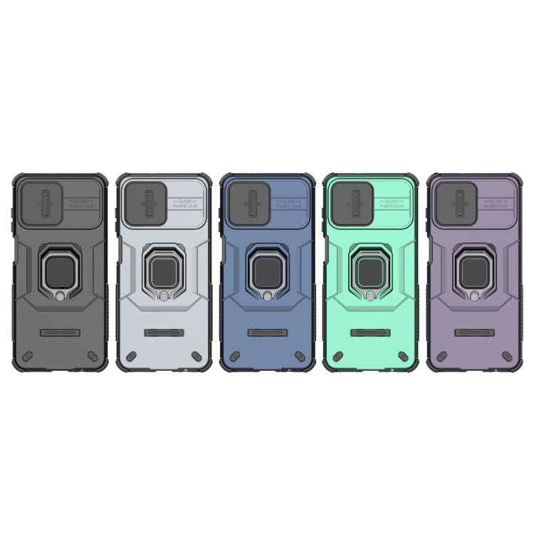 Custodia antiurto scorrevole Camshield TPU + PC con supporto per Galaxy A07 4G
