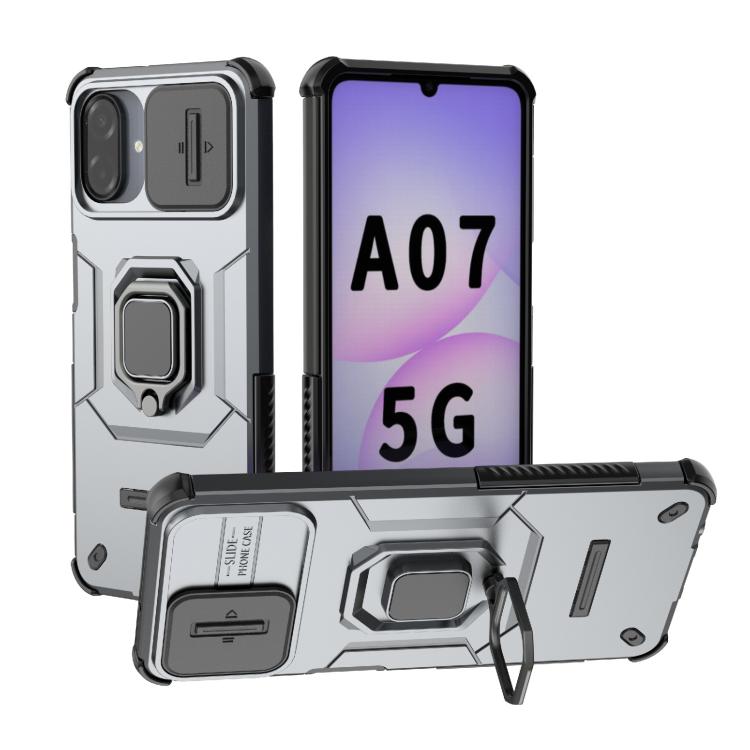 Custodia antiurto scorrevole Camshield TPU + PC con supporto per Galaxy A07 4G