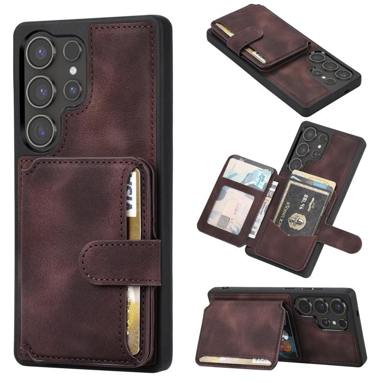 Custodia con porta carte in PU antifurto RFID per Samsung Galaxy S25 e S26