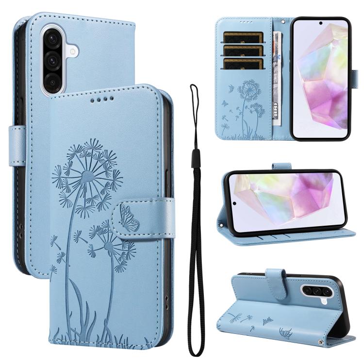 Custodia in pelle con motivo tarassaco per Samsung Galaxy A07, A36, A06 e A56