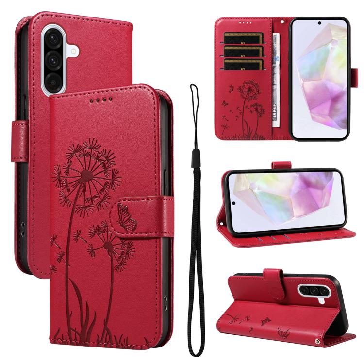 Custodia in pelle con motivo tarassaco per Samsung Galaxy A07, A36, A06 e A56