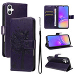 Custodia in pelle con motivo albero e gatto per Samsung Galaxy A36 5G e A06 5G