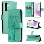 Custodia in pelle con motivo albero e gatto per Samsung Galaxy A36 5G e A06 5G
