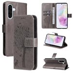 Custodia in pelle con motivo albero e gatto per Samsung Galaxy A36 5G e A06 5G