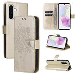 Custodia in pelle con motivo albero e gatto per Samsung Galaxy A36 5G e A06 5G