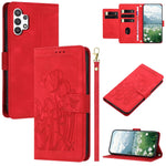 Custodia in pelle goffrata con tulipani per Samsung Galaxy A13 A52 A22 A72