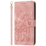 Custodia in pelle goffrata con tulipani per Samsung Galaxy A35 5G, A05, A05s e