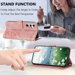 Custodia in pelle goffrata con tulipani per Samsung Galaxy A35 5G, A05, A05s e