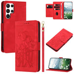 Custodia per telefono in pelle goffrata con tulipani e cordino, For Samsung Galaxy S24+ 5G, For Samsung Galaxy S24 5G, For Samsung Galaxy S23 FE 5G, For Samsung Galaxy S23 Ultra 5G