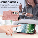 Custodia in pelle goffrata con tulipani per Samsung Galaxy S23+ 5G, S23 5G, S20