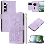 Custodia in pelle goffrata con tulipani per Samsung Galaxy S23+ 5G, S23 5G, S20