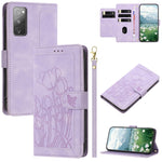 Custodia in pelle goffrata con tulipani per Samsung Galaxy S23+ 5G, S23 5G, S20
