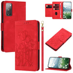 Custodia in pelle goffrata con tulipani per Samsung Galaxy S23+ 5G, S23 5G, S20