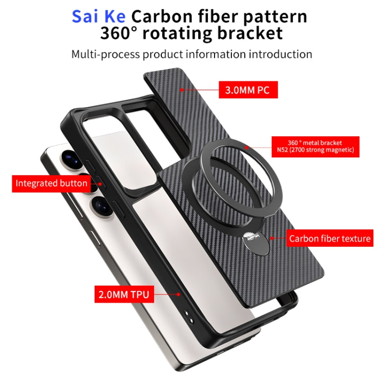 Custodia con supporto MagSafe 360 in fibra di carbonio per Samsung Galaxy S26