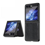 Custodia per telefono in PU con texture Crazy Horse per Samsung Galaxy Z Fold5 e