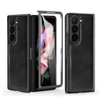 Custodia per telefono in PU con texture Crazy Horse per Samsung Galaxy Z Fold5 e