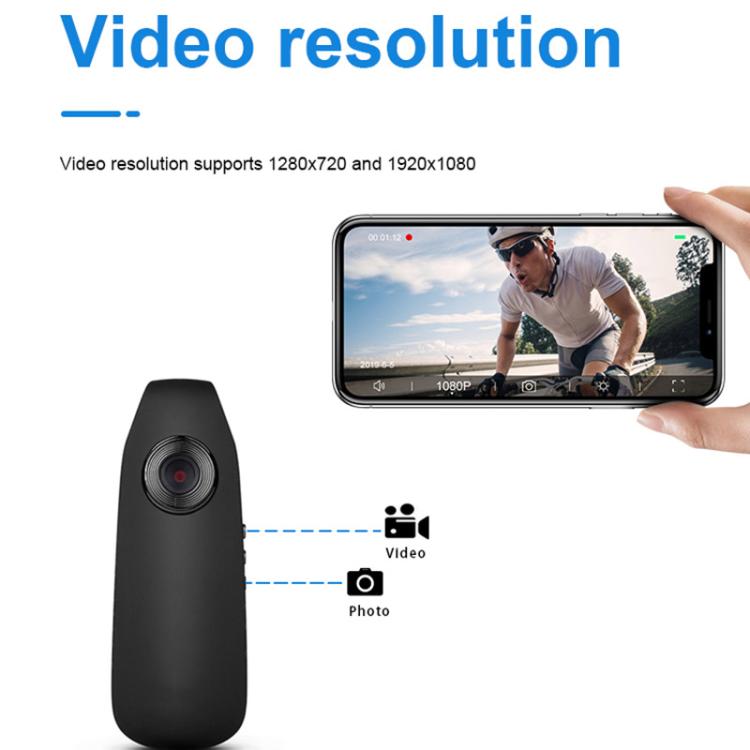 Videoregistratore HD 1080P portatile con clip posteriore