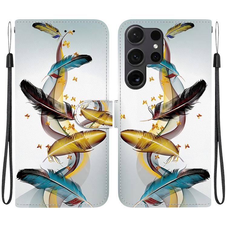 Custodia in pelle con disegno colorato e texture di cristallo per Samsung Galaxy