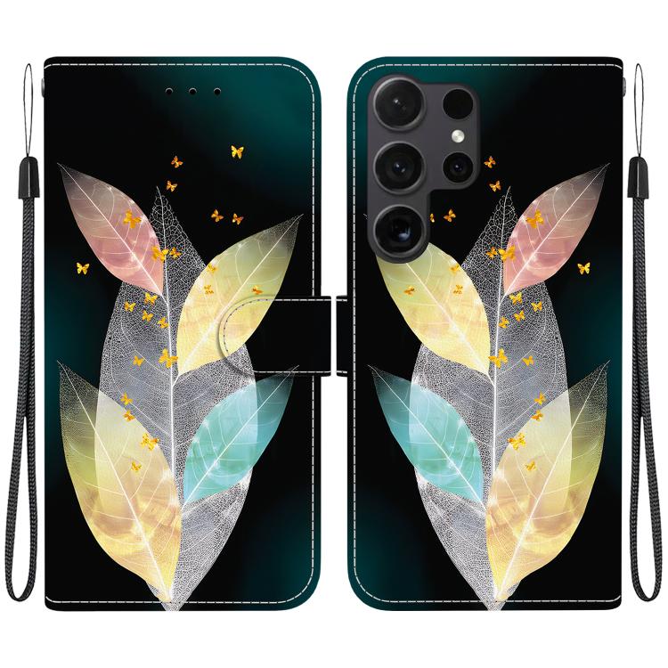 Custodia in pelle con disegno colorato e texture di cristallo per Samsung Galaxy