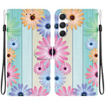 Custodia in pelle con disegno colorato e texture di cristallo per Samsung Galaxy