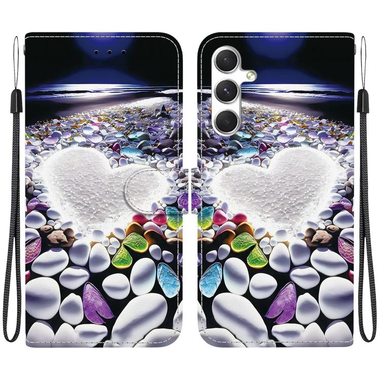 Custodia in pelle con disegno colorato e texture di cristallo per Samsung Galaxy