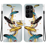 Custodia in pelle con disegno colorato e texture cristallo per Samsung Galaxy