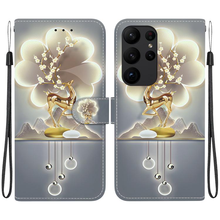 Custodia in pelle con disegno colorato e texture cristallo per Samsung Galaxy
