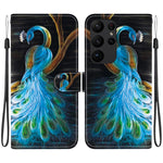 Custodia in pelle con disegno colorato e texture cristallo per Samsung Galaxy