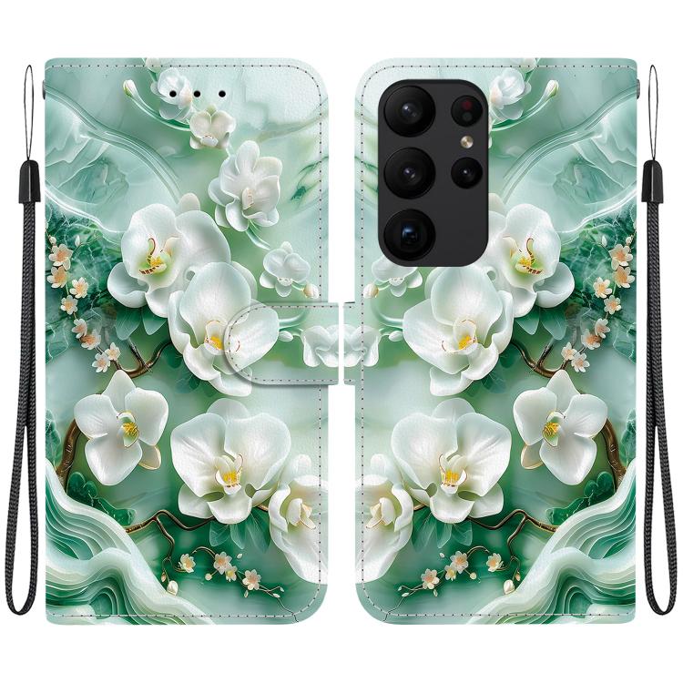 Custodia in pelle con disegno colorato e texture cristallo per Samsung Galaxy