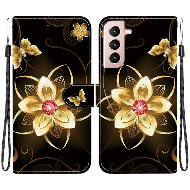 Custodia in pelle con disegno colorato e texture cristallo per Samsung Galaxy