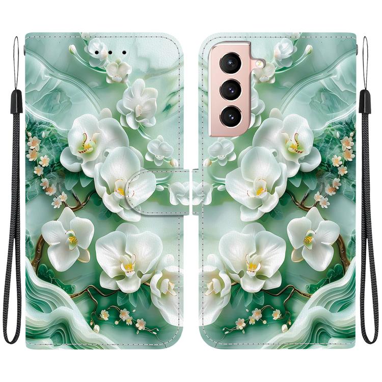 Custodia in pelle con disegno colorato e texture cristallo per Samsung Galaxy