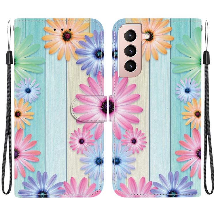 Custodia in pelle con disegno colorato e texture di cristallo per Samsung Galaxy