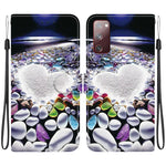 Custodia in pelle con disegno colorato e texture di cristallo per Samsung Galaxy