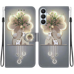 Custodia in pelle con disegno colorato e texture cristallo per Samsung Galaxy