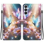 Custodia in pelle con disegno colorato e texture cristallo per Samsung Galaxy