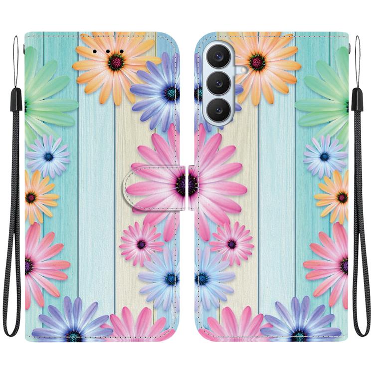 Custodia in pelle con disegno colorato e texture cristallo per Samsung Galaxy