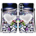 Custodia in pelle con disegno colorato e texture cristallo per Samsung Galaxy