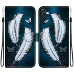 Custodia per telefono in pelle con disegno colorato e texture di cristallo per