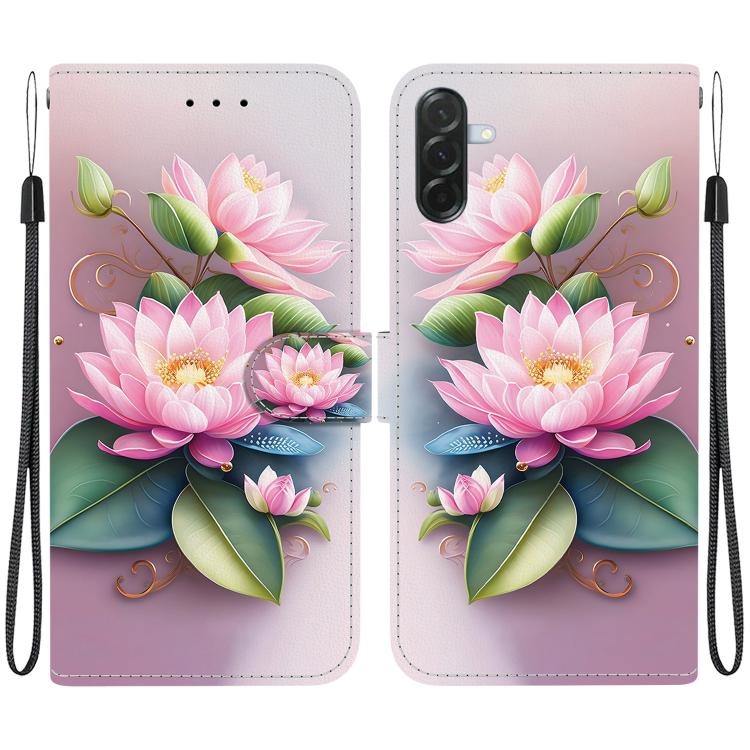 Custodia per telefono in pelle con disegno colorato e texture di cristallo per