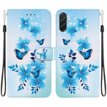 Custodia per telefono in pelle con disegno colorato e texture di cristallo per