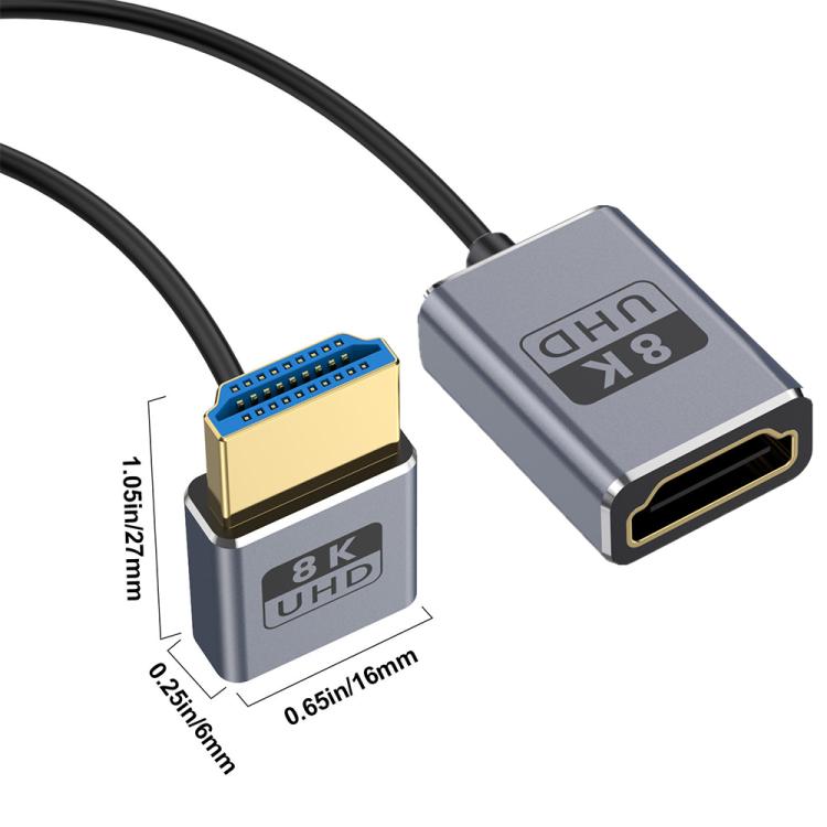 Cavo HDMI 2.1 coassiale 0,7 m 8K 48 Gbps con connettori angolari