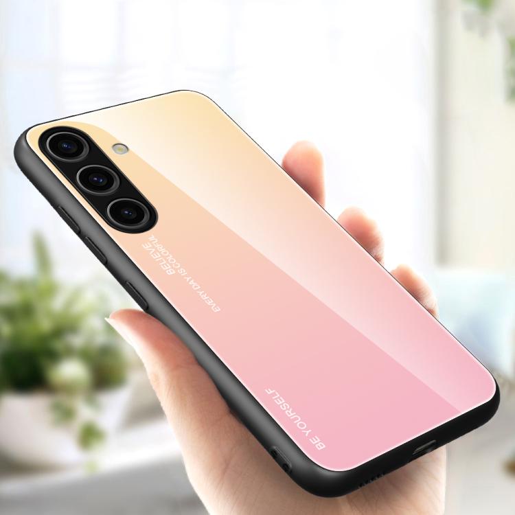 Custodia per telefono in vetro con colori sfumati per Samsung Galaxy S25, S25+ e