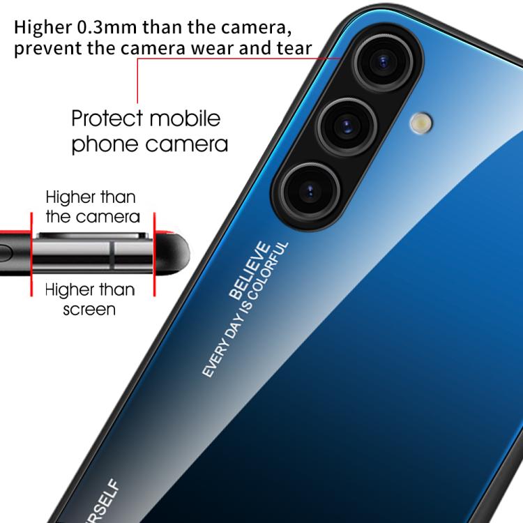 Custodia per telefono in vetro con colori sfumati per Samsung Galaxy S25, S25+ e
