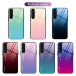 Custodia per telefono in vetro con colori sfumati per Samsung Galaxy S25, S25+ e