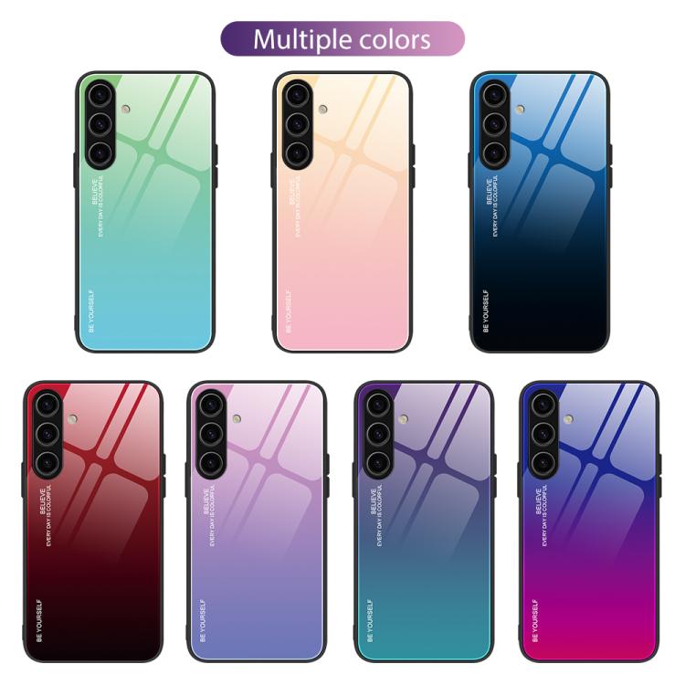Custodia per telefono in vetro con colori sfumati per Samsung Galaxy S25, S25+ e
