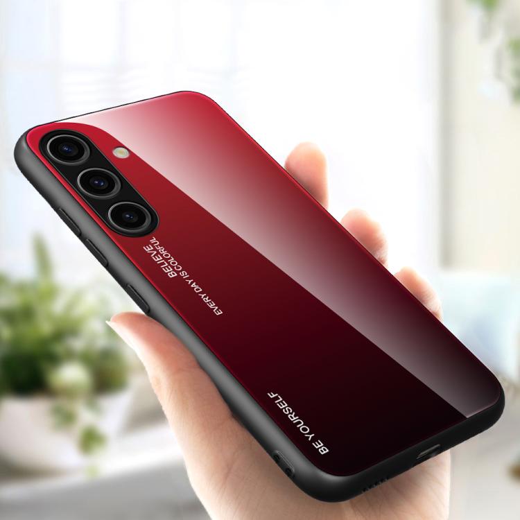 Custodia per telefono in vetro con colori sfumati per Samsung Galaxy S25, S25+ e