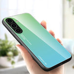 Custodia per telefono in vetro con colori sfumati per Samsung Galaxy S25, S25+ e