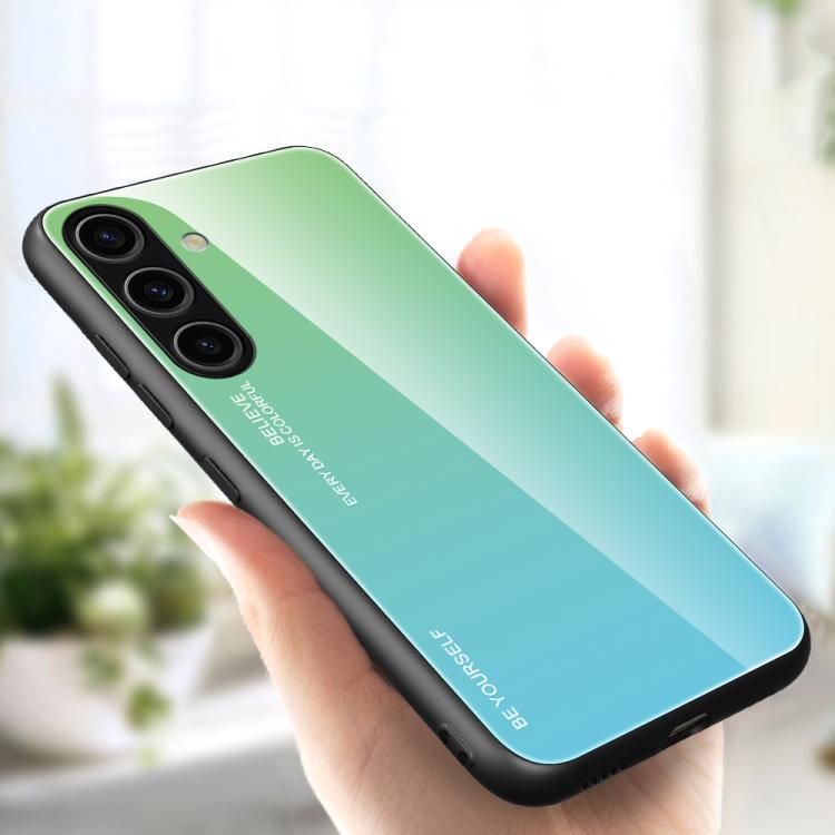 Custodia per telefono in vetro con colori sfumati per Samsung Galaxy S25, S25+ e